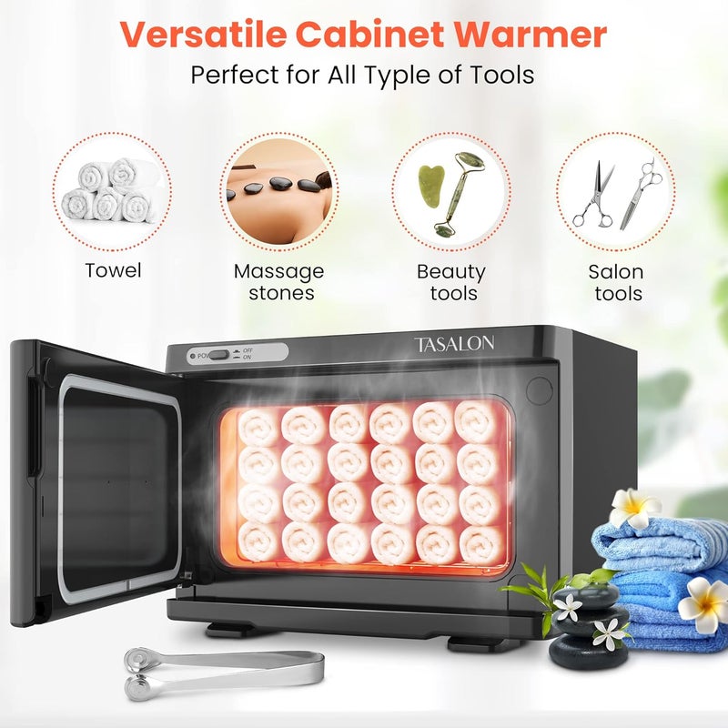TASALON Professional Hot Towel Warmer Cabinet, 8L Middle Capacity, Use for Facial Spa, Hair Beauty, Salon Equipment and Home, Perfect Temperature for Towel Warmer, Fits up to 24 Small Towels - Black - Image 5
